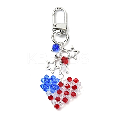 Heart Imitation Austrian Crystal Pendant Decorations HJEW-TA00114-1