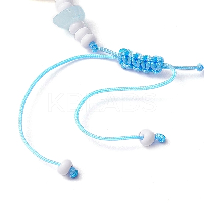 Dyed Natural White Jade Braided Bead Bracelets BJEW-JB10358-01-1
