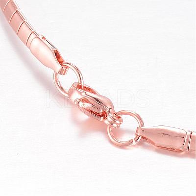304 Stainless Steel Necklaces NJEW-D274-01RG-1