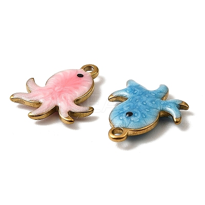 304 Stainless Steel Enamel Charms STAS-P405-01F-G-1