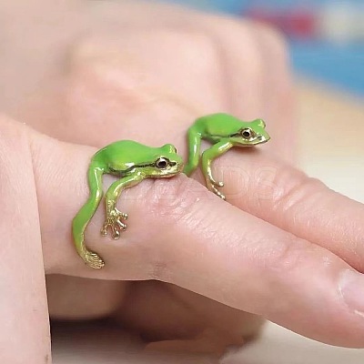 Frog Alloy Enamel Cuff Rings FS-WG3B32A-01-1