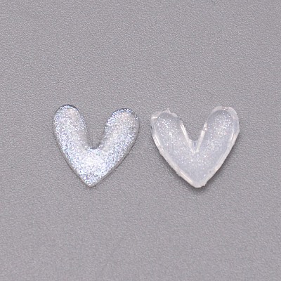 3D Heart with Glitter Powder Resin Cabochons MRMJ-TAC0004-26C-1
