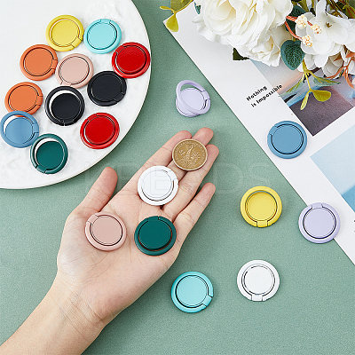 20Pcs 10 Colors Alloy Cell Phone Flat Round Holder Stand FIND-DC0004-77-1