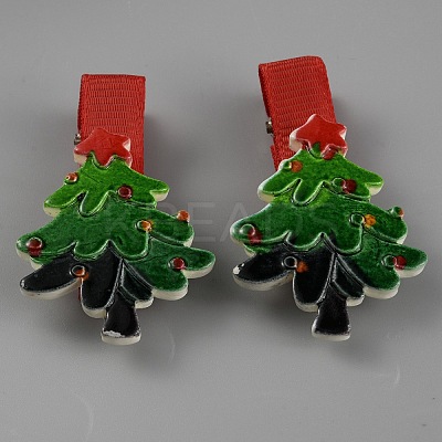 Cute Christmas Acrylic Alligator Hair Clips PHAR-WH0013-03B-1