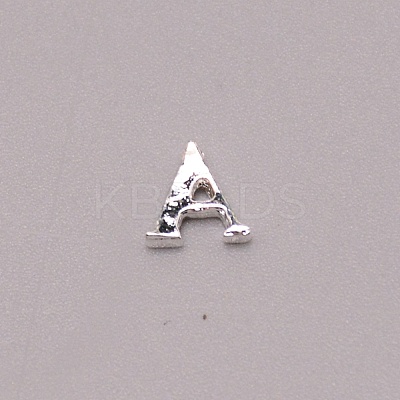 Letter A~Z Alloy Rhinestone Cabochons MRMJ-WH0072-92A-1