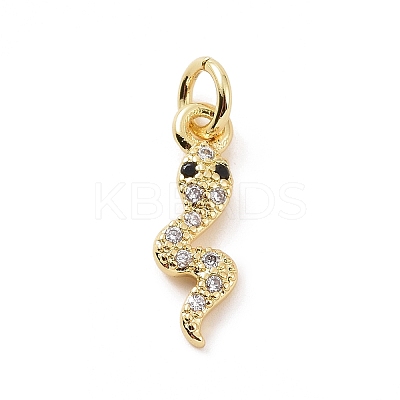 Brass Micro Pave Cubic Zirconia Charms KK-C012-27G-1