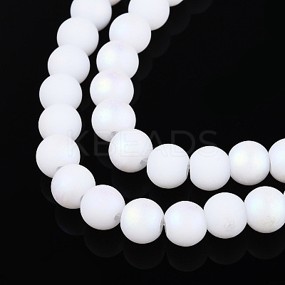 Frosted Opaque Glass Beads Strands LS-GLAA-T032-P6mm-MBB02-1