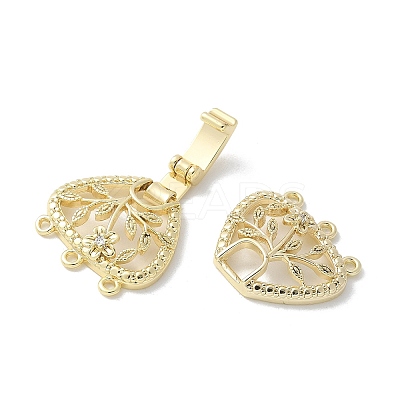 Brass Micro Pave Cubic Zirconia Fold Over Clasps KK-U052-10G-1