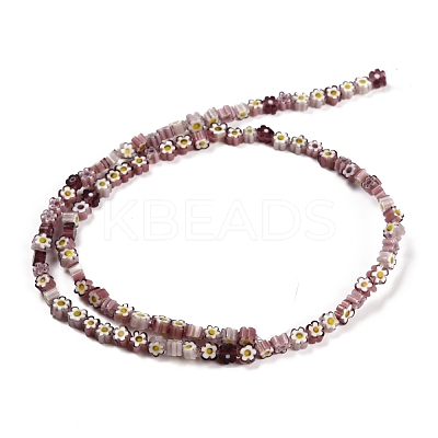 Handmade Millefiori Glass Bead Strands LAMP-J035-4mm-10-1
