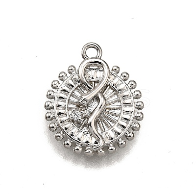 Brass Micro Pave Clear Cubic Zirconia Pendants LS-KK-G530-01A-P-1