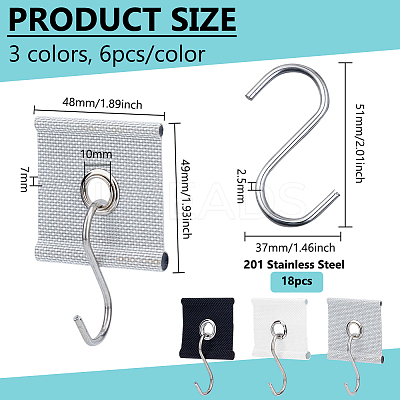 18Pcs 3 Colors Cloth RV Awning Rail Piping Eyelets AJEW-BC0009-46-1