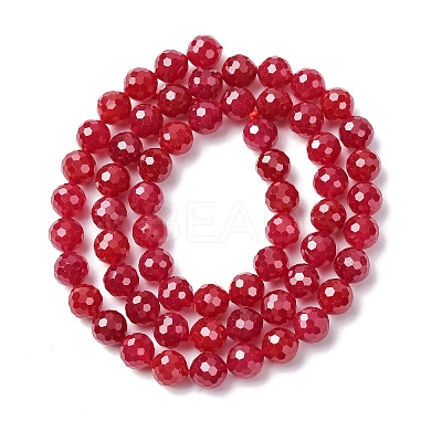 Lab Grown Red Corundum Beads Strands G-Z123-A01-6mm-1