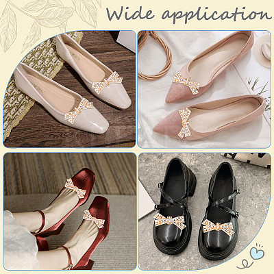 2Pcs Bowknot Alloy Rhinestone Shoe Decorations FIND-CP0002-26B-1