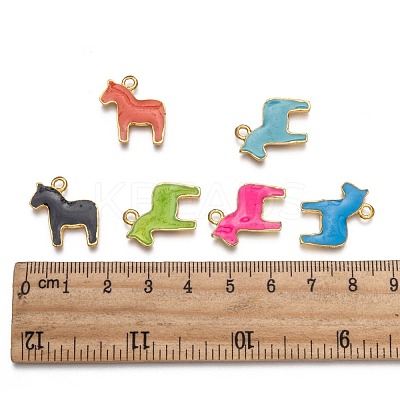 Alloy Enamel Animal Horse Pendants X-ENAM-M004-G-1