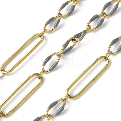 304 Stainless Steel Enamel Figaro Chains CHS-U003-02G-03-1