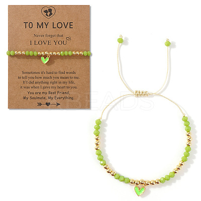 Heart Brass Enamel Charm Bracelets CK5066-12-1