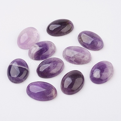 Natural Amethyst Flat Back Cabochons X-G-G741-22x30mm-17-1