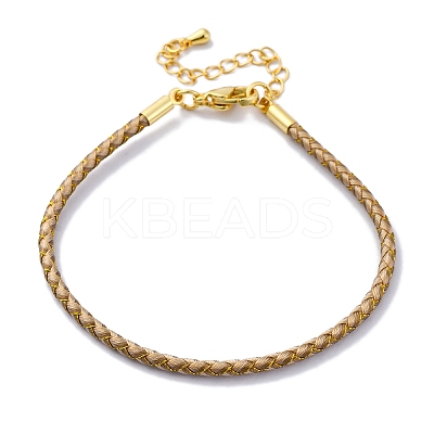 Polyester Cord Braided Bracelet Makings MAK-Z003-01G-27-1