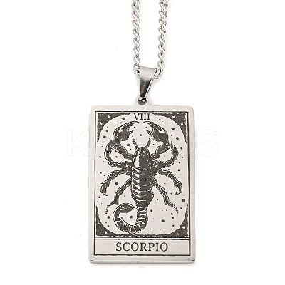 Non-Tarnish 304 Stainless Steel Tarot Pendant Necklaces NJEW-A026-01P-08-1