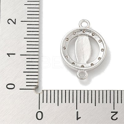 Rack Plating Brass Micro Pave Clear Cubic Zirconia Religion Virgin Mary Connector Charms KK-L224-094P-02-1
