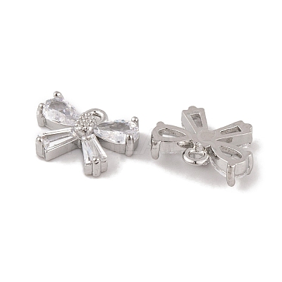 Brass Micro Pave Clear Cubic Zirconia Charms LS-KK-L212-14P-1