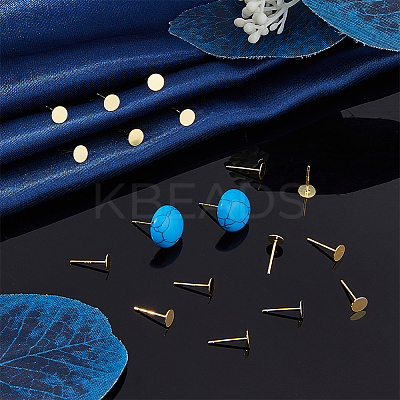 20Pcs 925 Sterling Silver Flat Pad Stud Earring Findings STER-DC0001-63A-1