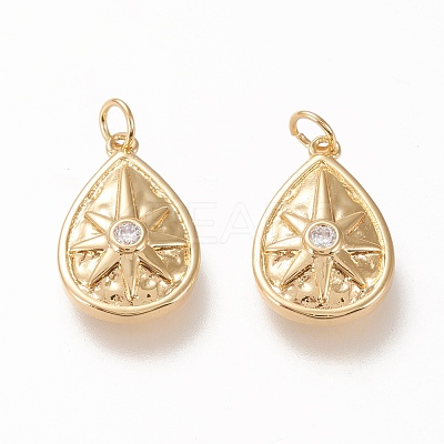 Brass Pendants ZIRC-L098-029G-1