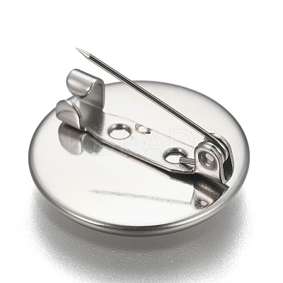 Tarnish Resistant 304 Stainless Steel Brooch Base Settings STAS-F191-04P-20mm-1
