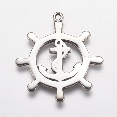 304 Stainless Steel Pendants STAS-P225-043AS-1