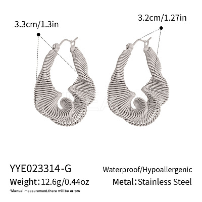Twist 304 Stainless Steel Hoop Earrings JE2678-2-1