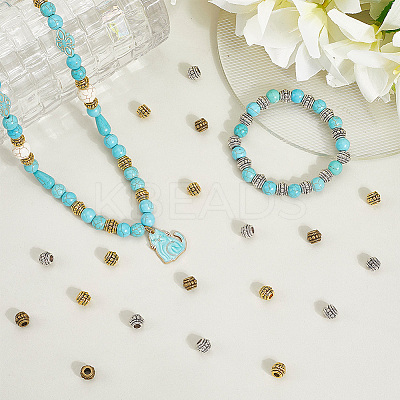 180Pcs 3 Styles Tibetan Alloy Beads TIBE-PA0001-01-1