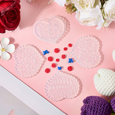 4Pcs 4 Styles Silicone Carved Molds MRMJ-SC0001-47B-1