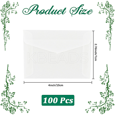 100Pcs Blank Paper Envelopes AJEW-CP0009-01-1