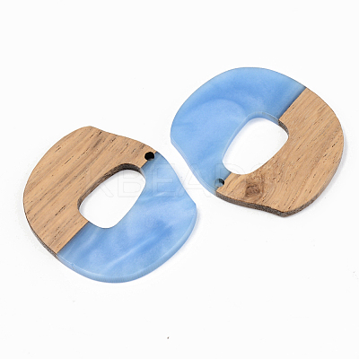 Opaque Resin & Walnut Wood Pendants RESI-S389-045A-C01-1