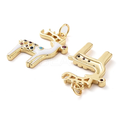Christmas Theme Rack Plating Brass Pendants KK-M280-11C-G-1