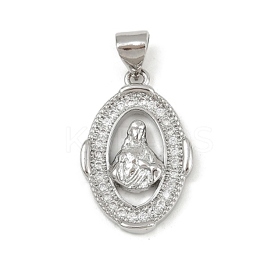 Brass Micro Pave Cubic Zirconia Pendants KK-P323-11E-P02-1