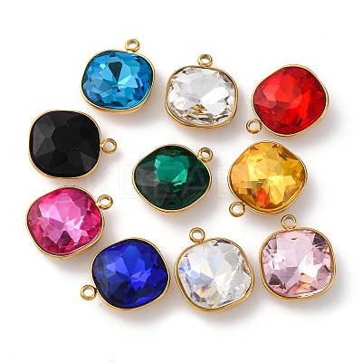 Ion Plating(IP) 304 Stainless Steel Rhinestone Pendants STAS-B090-01G-1