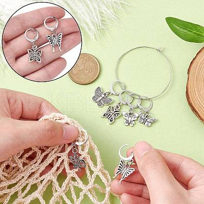 Butterfly Alloy Multifunction Pendant Decorations HJEW-CJ00005-1
