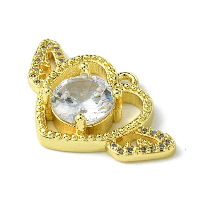Eco-Friendly Brass Micro Pave Cubic Zirconia Pendants KK-A204-07G-1