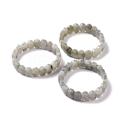 Natural Labradorite Oval Beaded Stretch Bracelet G-E010-01I-1