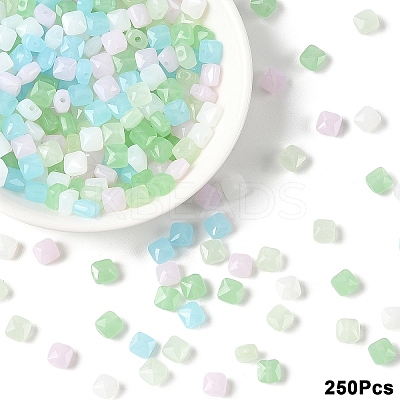 250Pcs 5 Colors Transparent Glass Beads GLAA-YW0005-70-1