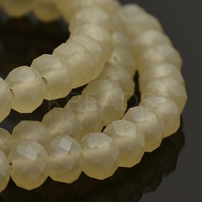 Pearl Luster Plated Faceted Rondelle Glass Beads Strands EGLA-J054-6x4mm-PL03-1