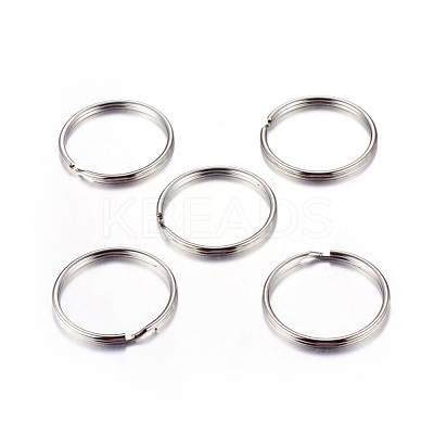 Platinum Plated Iron Split Key Rings Findings Fit Keychain X-IFIN-H042-N-1