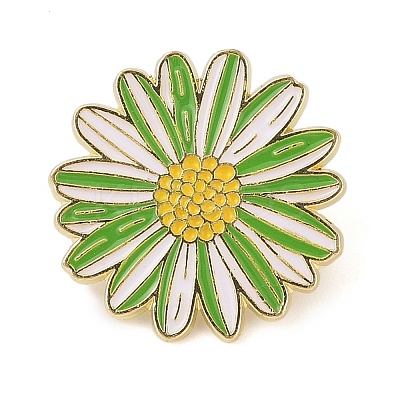 Flower Golden Enamel Pins LS-JEWB-K012-07C-G-1