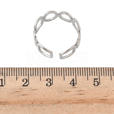 304 Stainless Steel Cuff Rings for Women RJEW-A079-08D-P-1