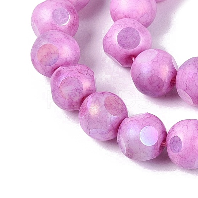 Ombre Effect Dyed Electroplate Opaque Glass Beads Strands EGLA-Q130-01A-14-1