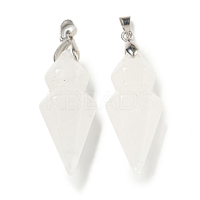 Natural Quartz Crystal Pointed Pendants G-F766-08AS-08-1