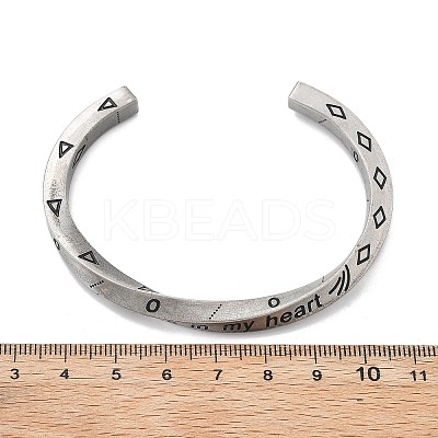 Viking Word Always in My Heart 304 Stainless Steel Enamel Cuff Bangles for Women BJEW-Z092-10P-1