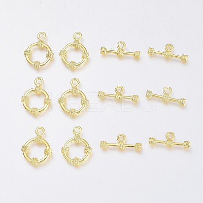 Tibetan Style Alloy Ring Toggle Clasps PALLOY-J564-08G-1