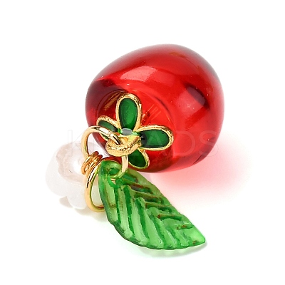 Baking Paint Transparent Glass Charms PALLOY-JF04490-01-1
